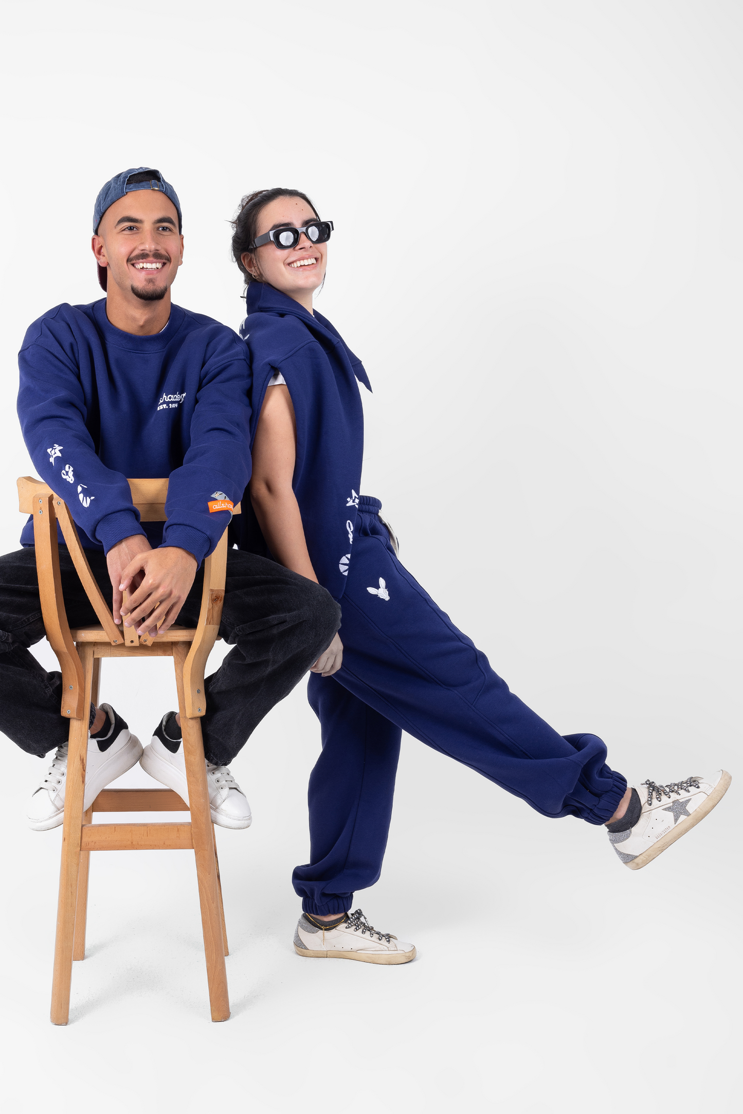 Space Cadet Blue Elastic Cuffed Sweatpants