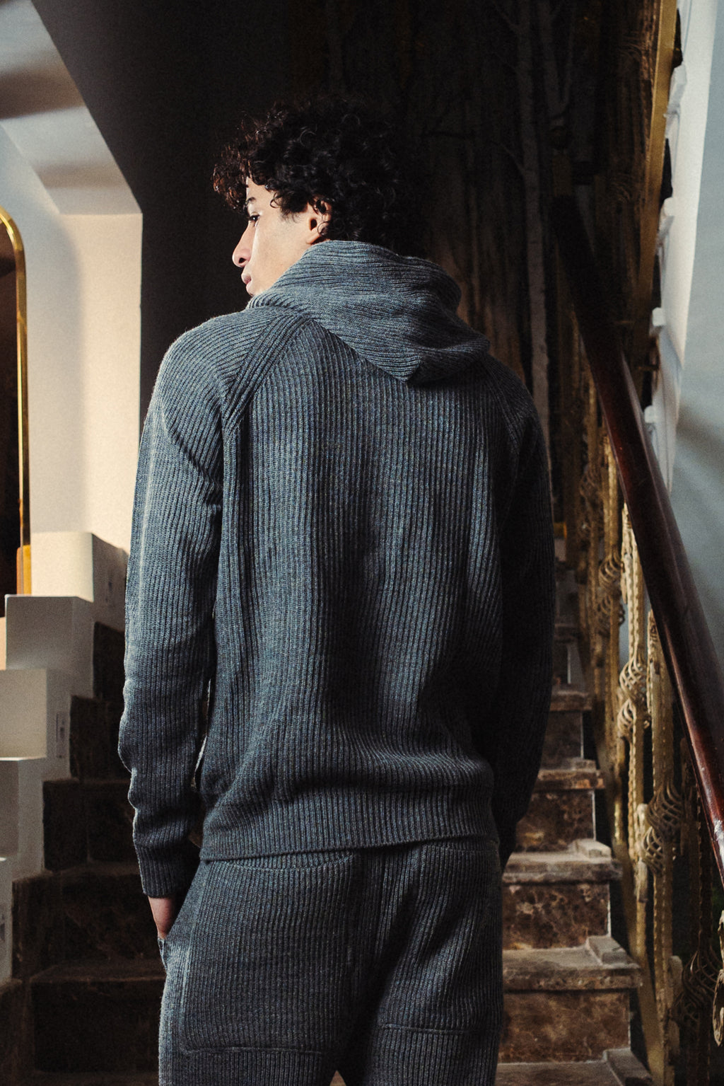 Full Double Zip Knitted Hoodie