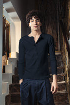 [men] Mystic Navy Henley Shirt