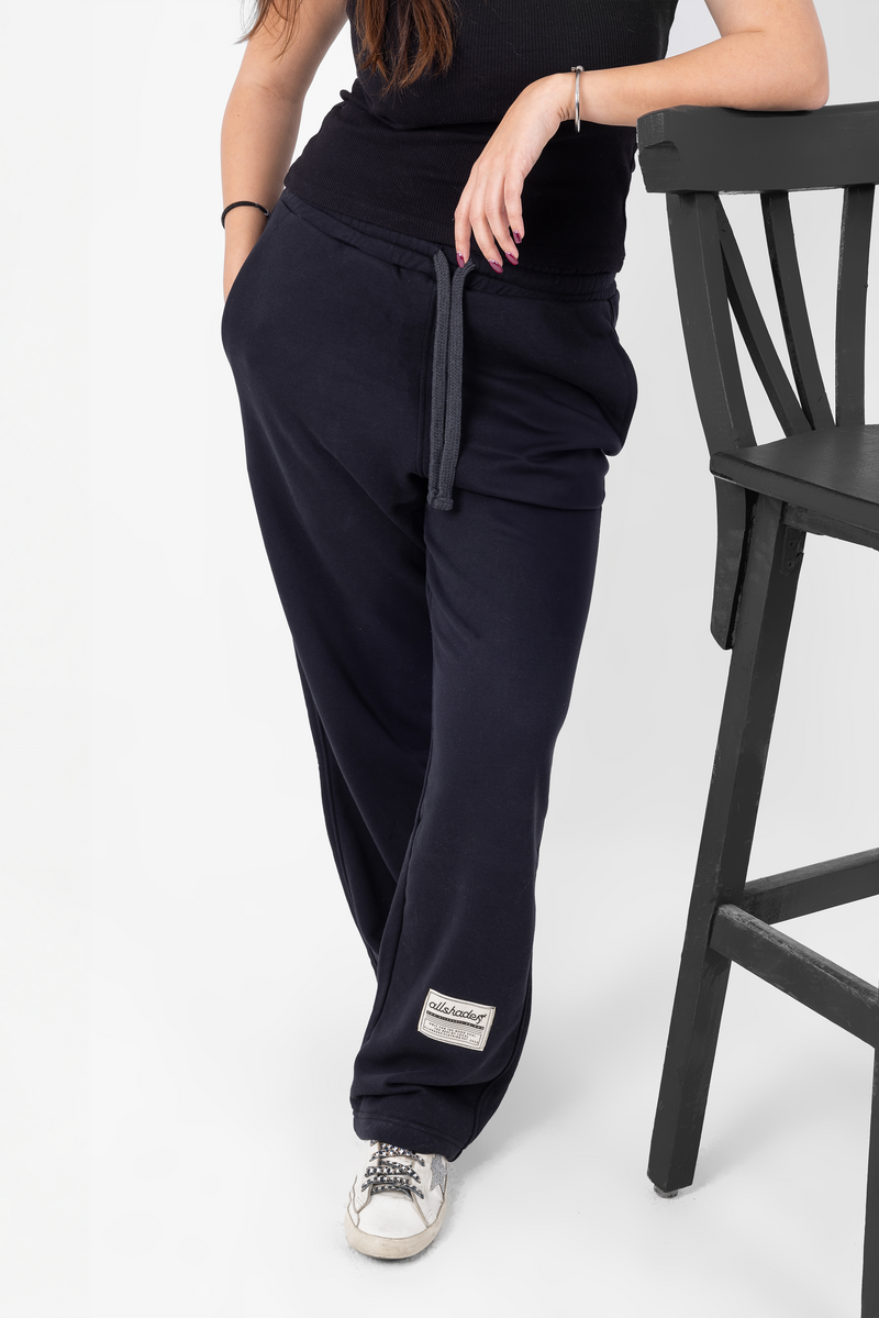 Patched Straight Leg Sweatpants