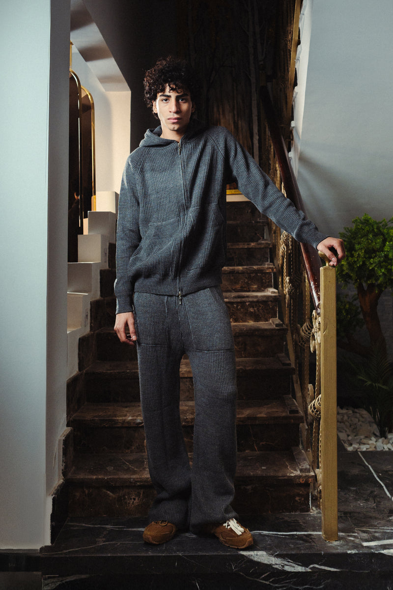 Full Double Zip Knitted Set