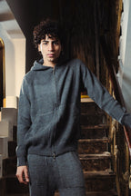 Full Double Zip Knitted Hoodie