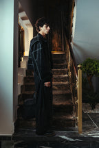 Men Black Leather Jacket Side View