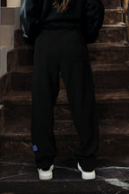 Black Ankle Zip Straight Leg Sweatpants