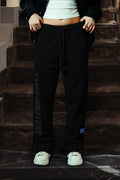 Black Ankle Zip Straight Leg Sweatpants