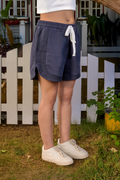 [unisex] Deep Navy Dolphin Hem Sweat Shorts