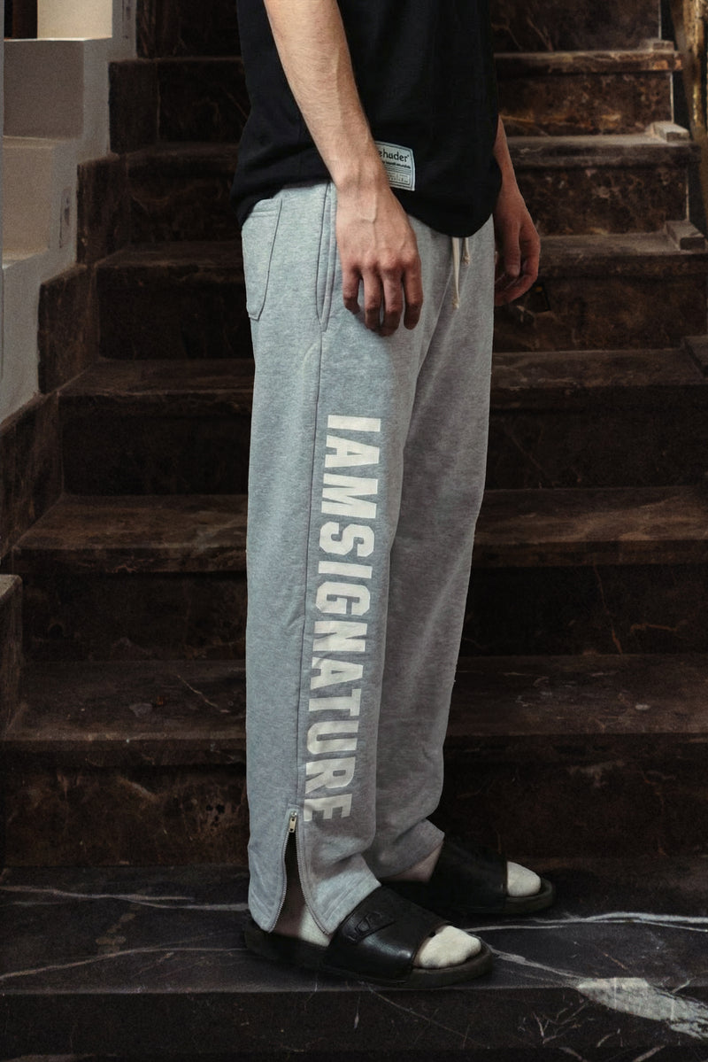 Heather Gray Ankle Zip Straight Leg Sweatpants