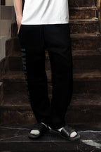 Black Ankle Zip Straight Leg Sweatpants
