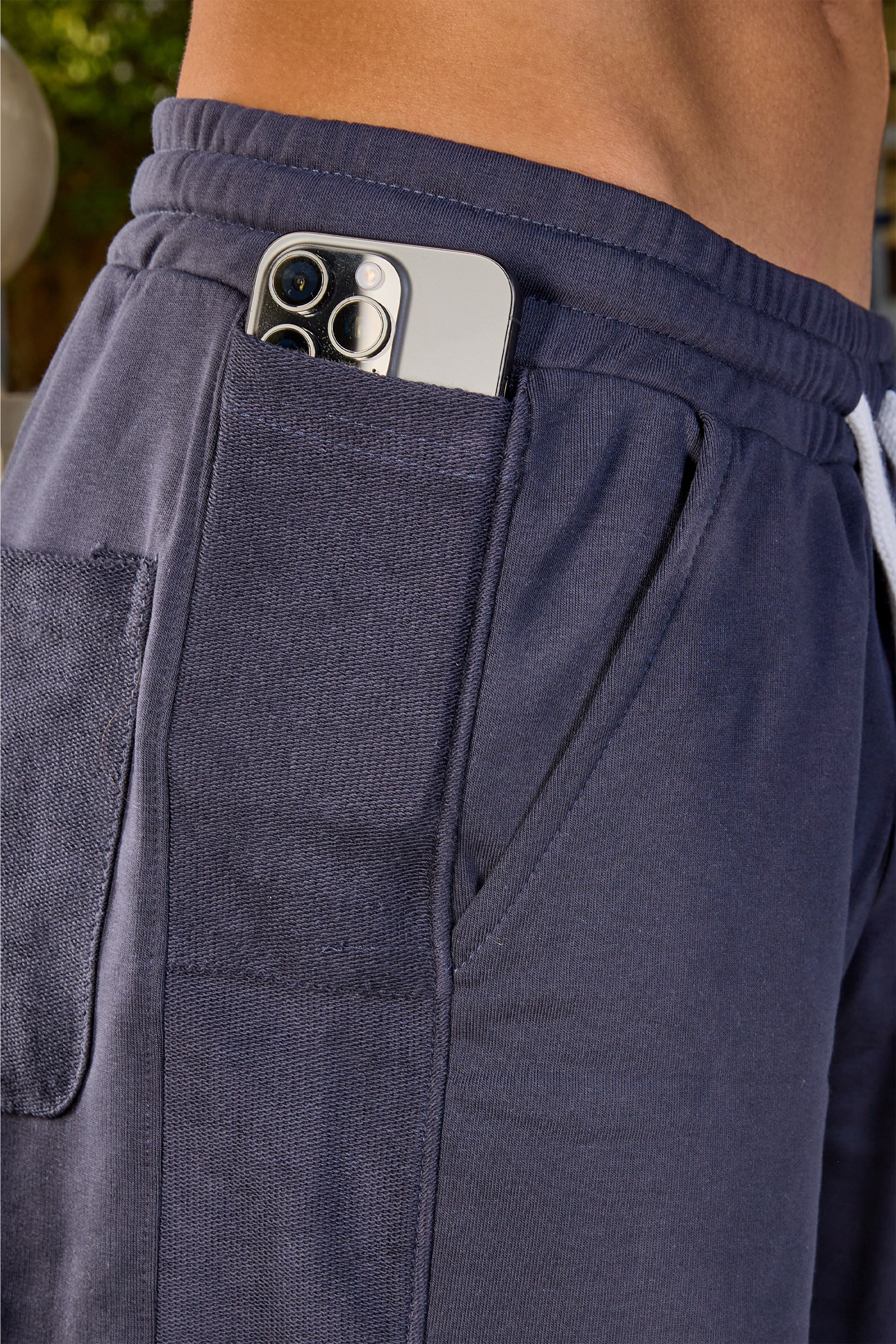 Deep Navy Four Pockets Sweat Shorts