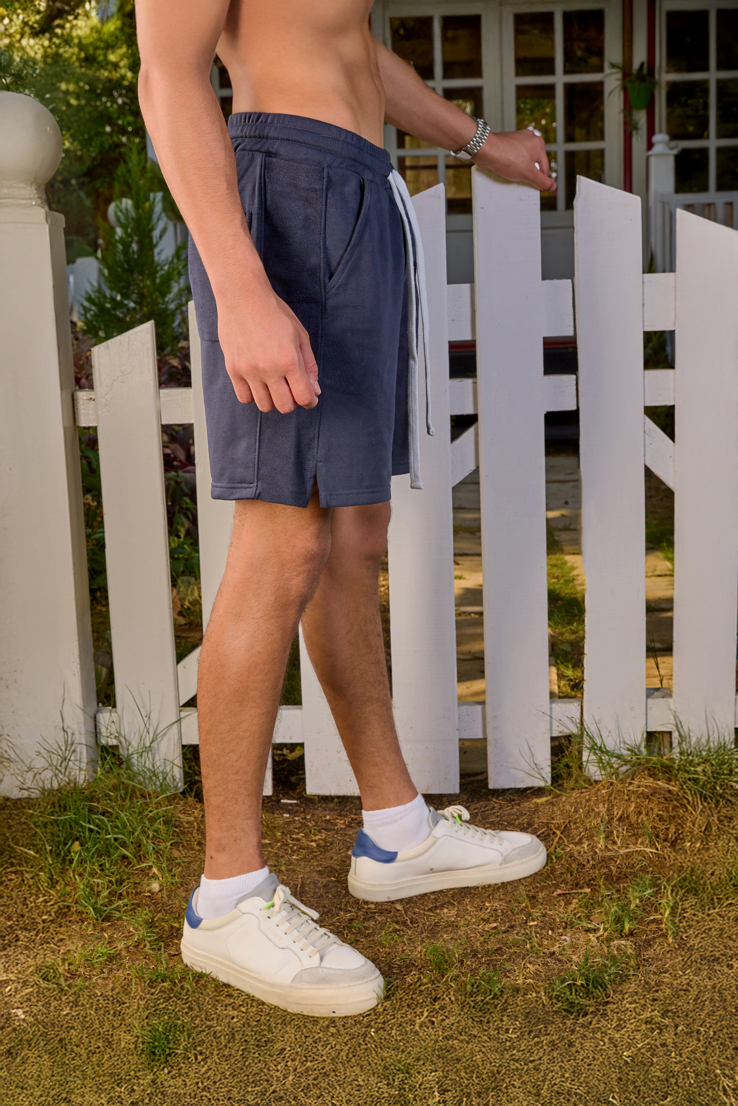 Deep Navy Four Pockets Sweat Shorts