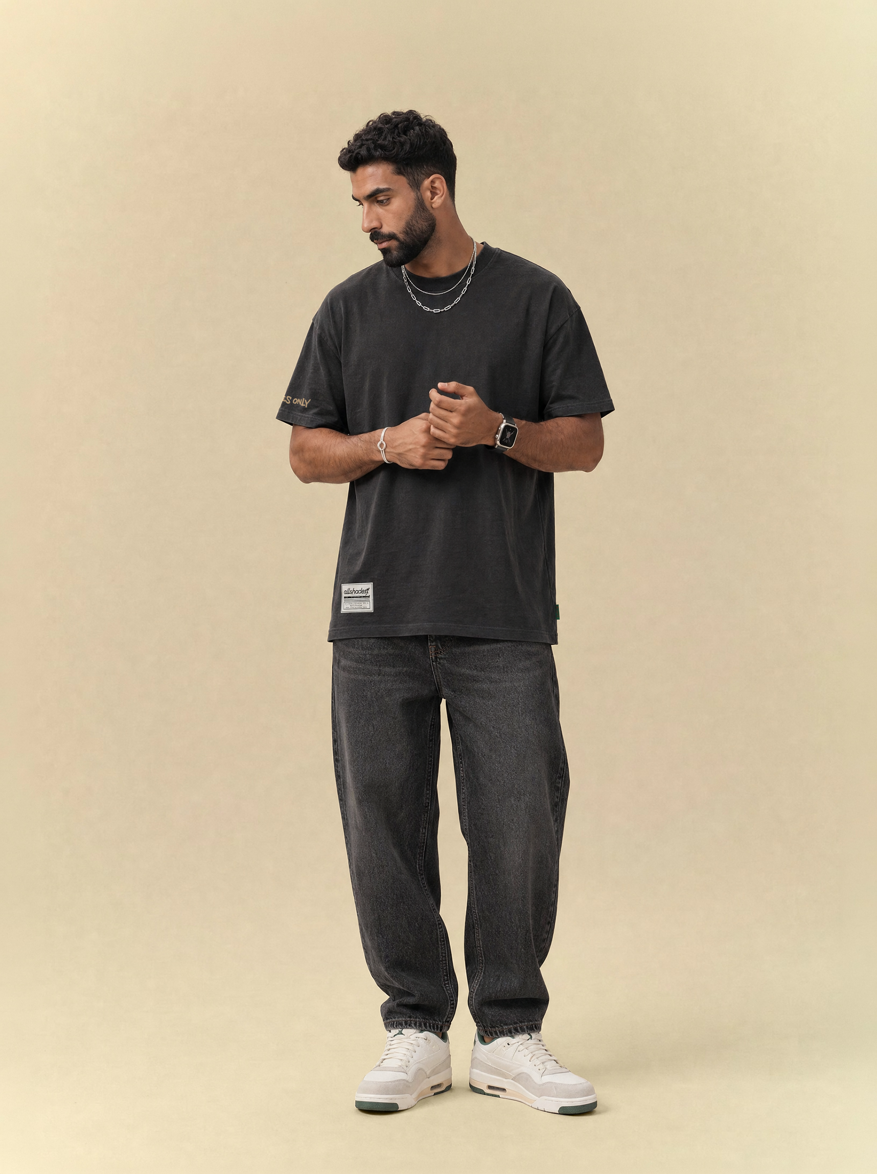 [men] Black Basic Tee