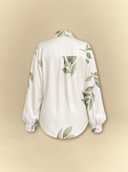 [unisex] Sage Leaves Satin Shirt
