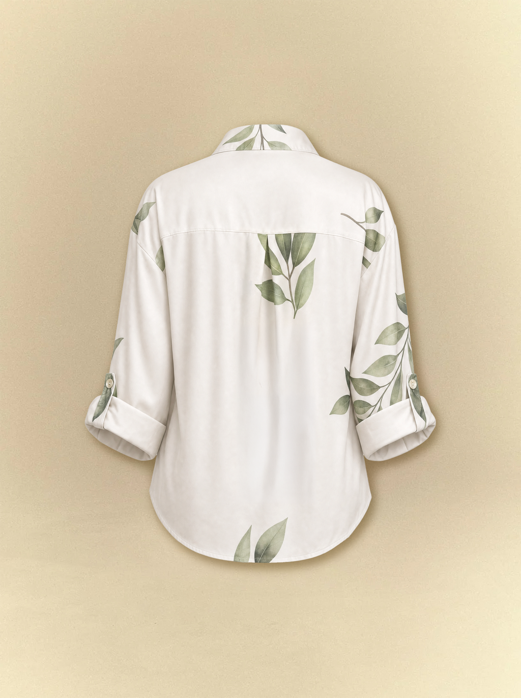 [unisex] Sage Leaves Satin Shirt