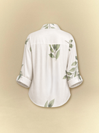 [unisex] Sage Leaves Satin Shirt