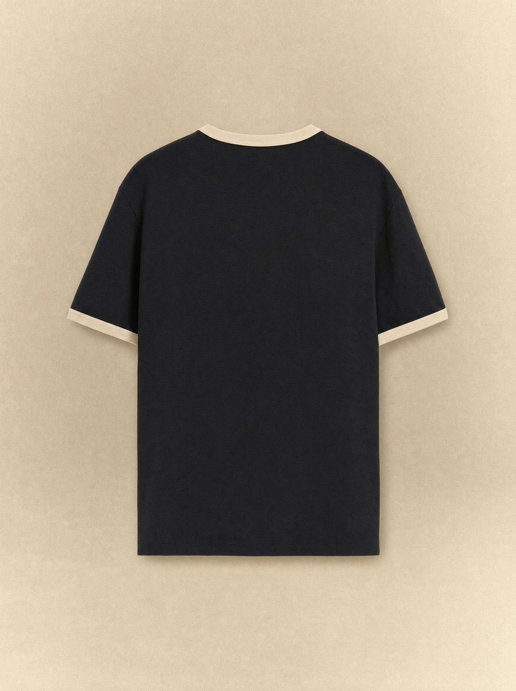 [unisex] Black x Beige Ringer Tee
