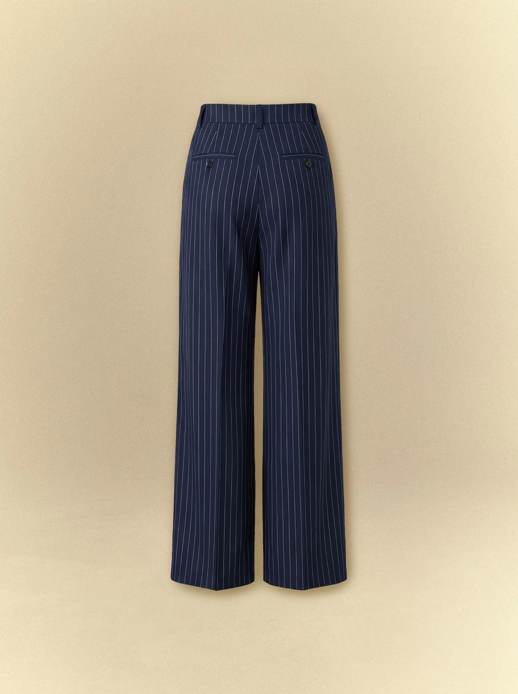 [unisex] Striped Navy Pleated Tailor Pants