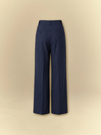 [unisex] Striped Navy Pleated Tailor Pants