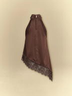 [unisex] High Neck Halter Top With Lace