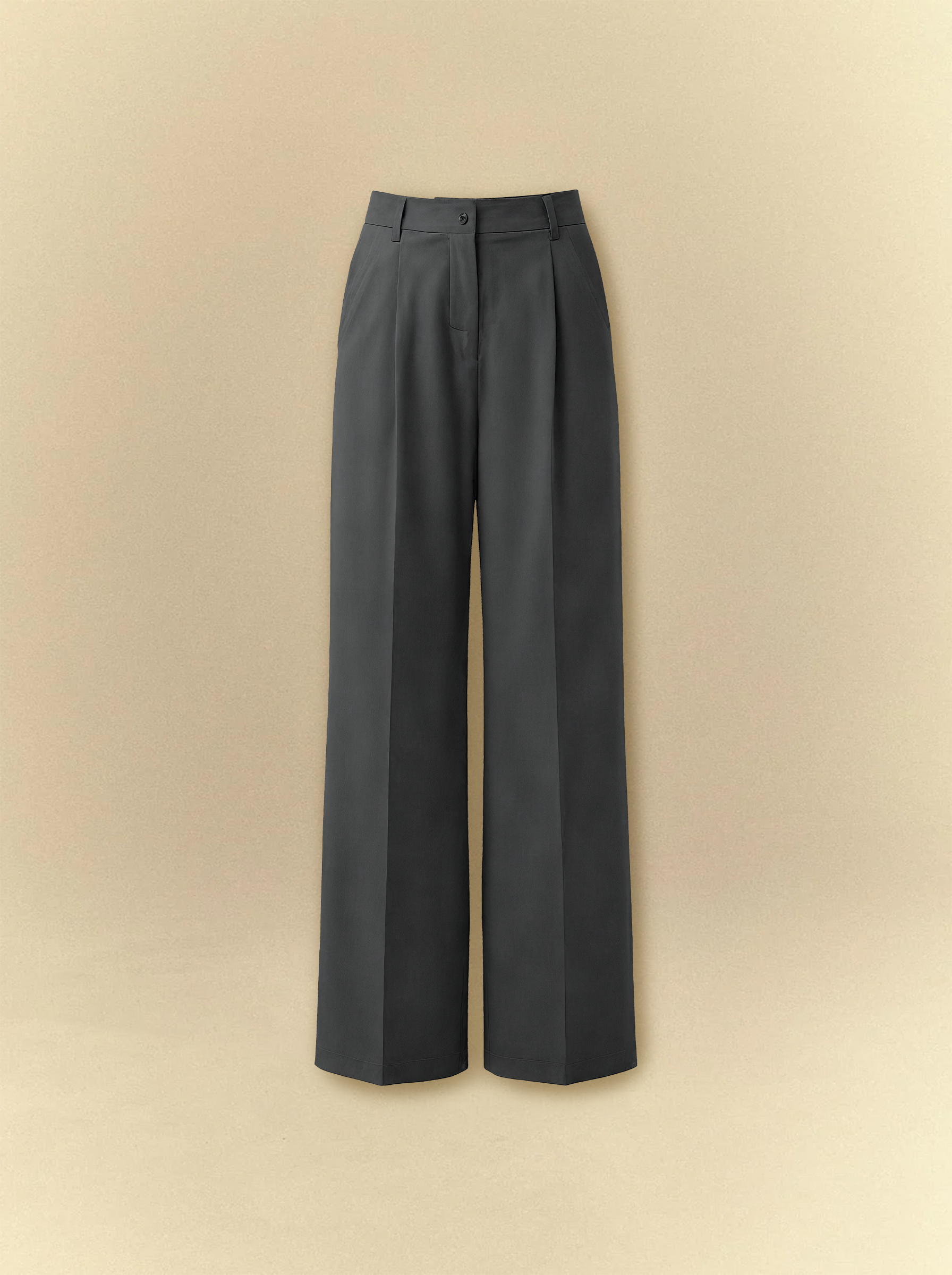 [unisex] Dark Grey Pleated Tailor Pants