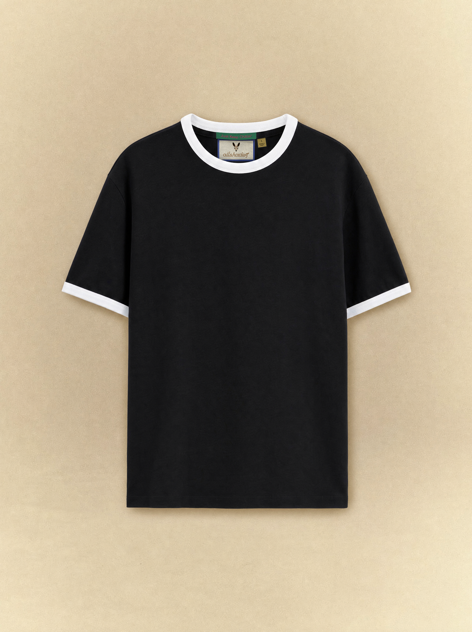 [unisex] Black x White Ringer Tee