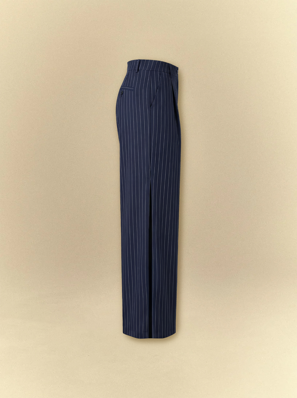 [unisex] Striped Navy Pleated Tailor Pants