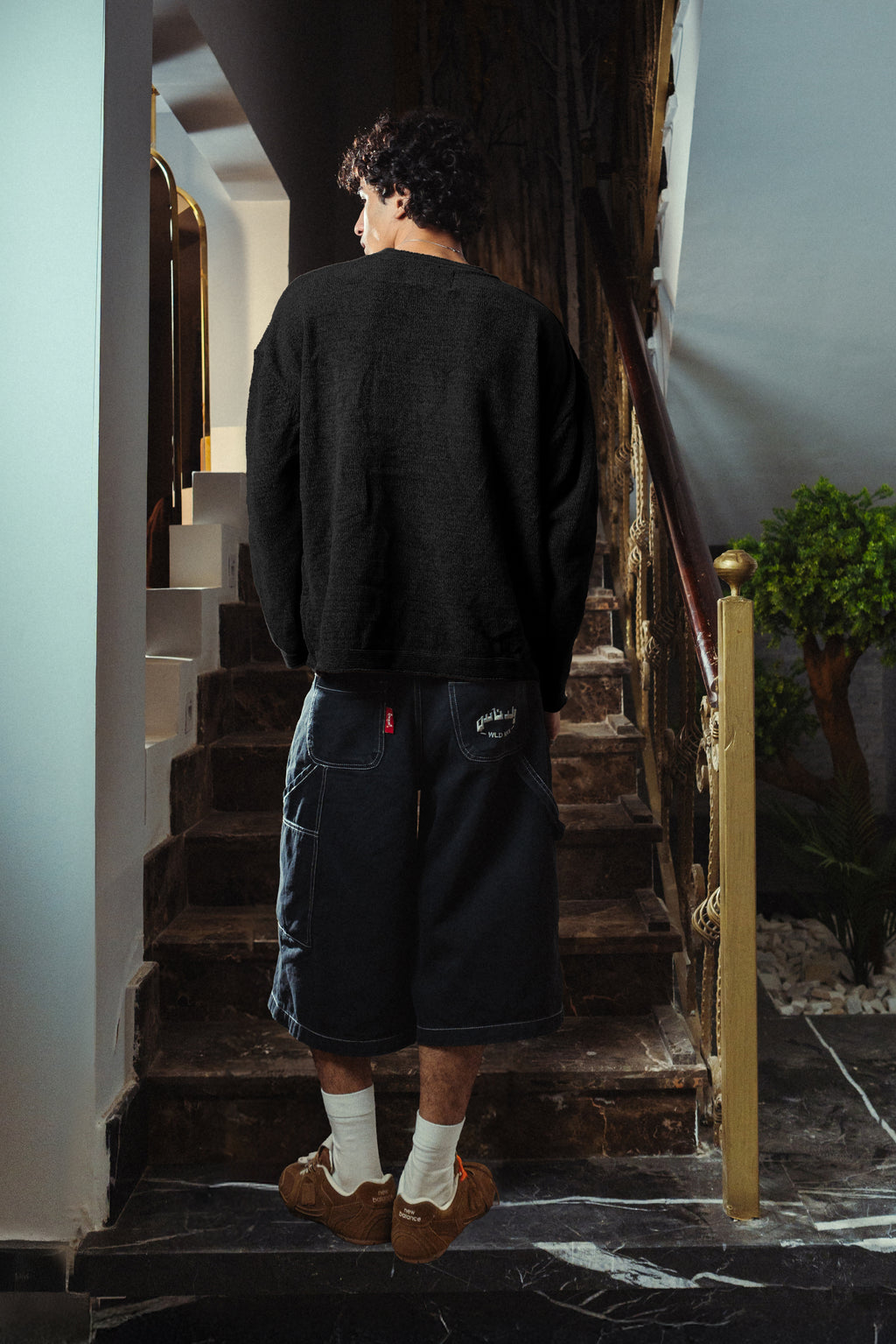 Black Velvet Knitted Crewneck