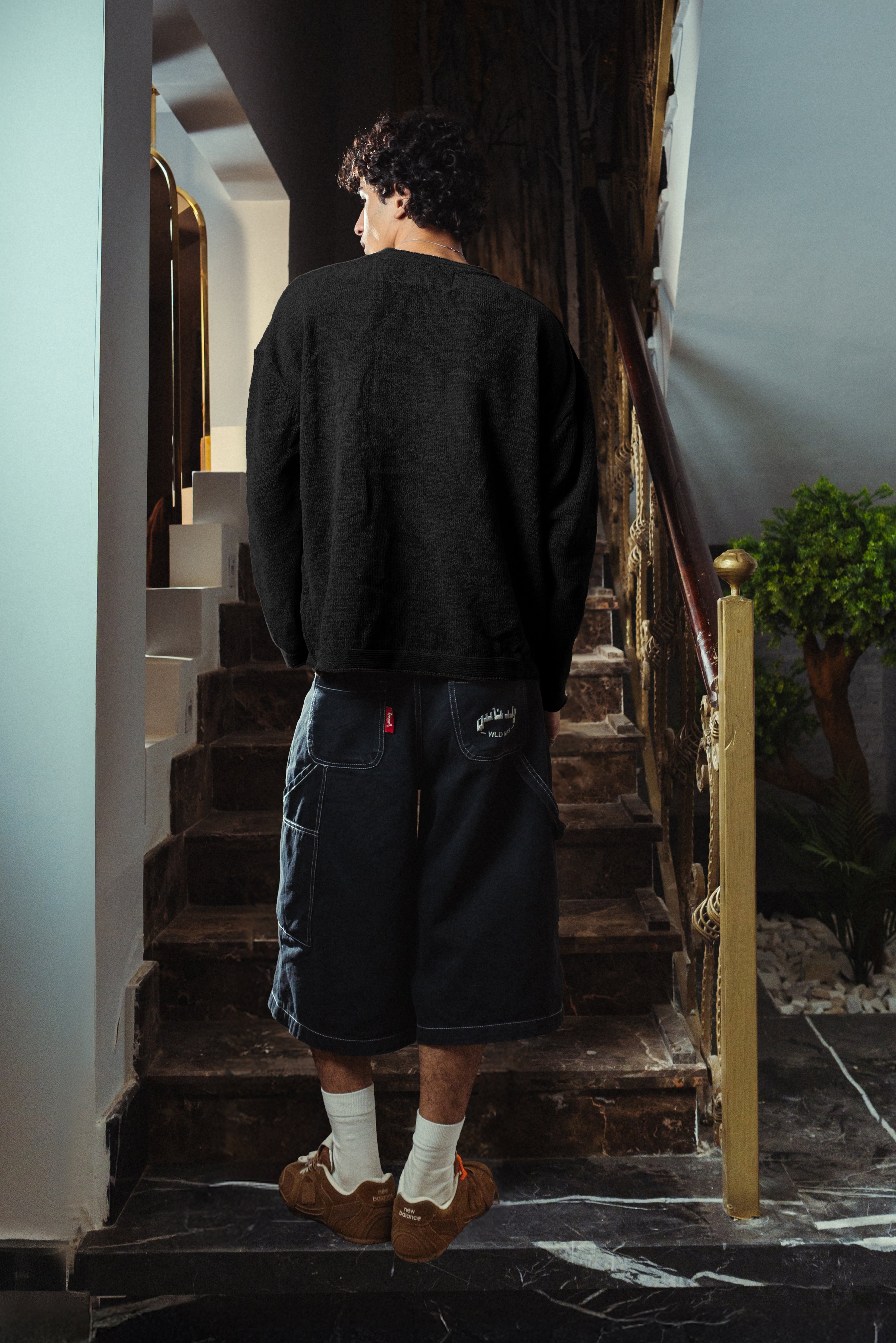 Black Velvet Knitted Crewneck