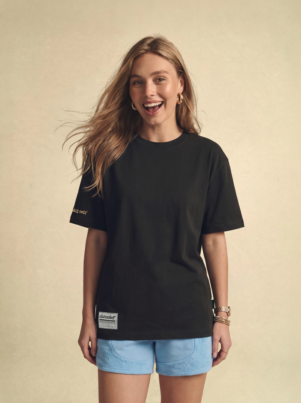 [women] Black Basic Tee