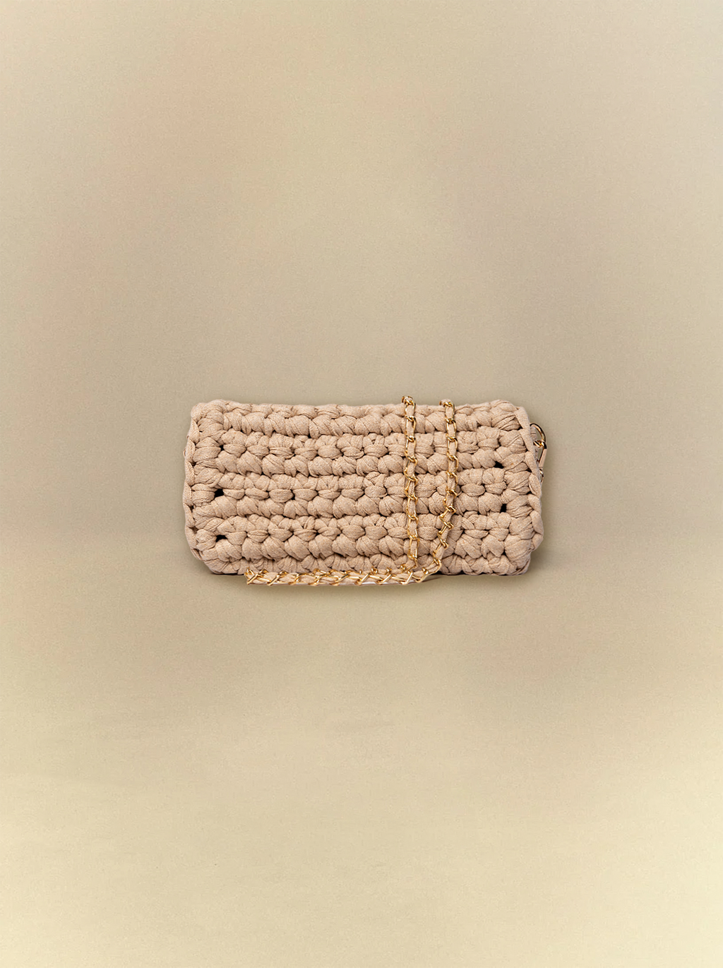 [unisex] Arabian Beige Crochet Clutch