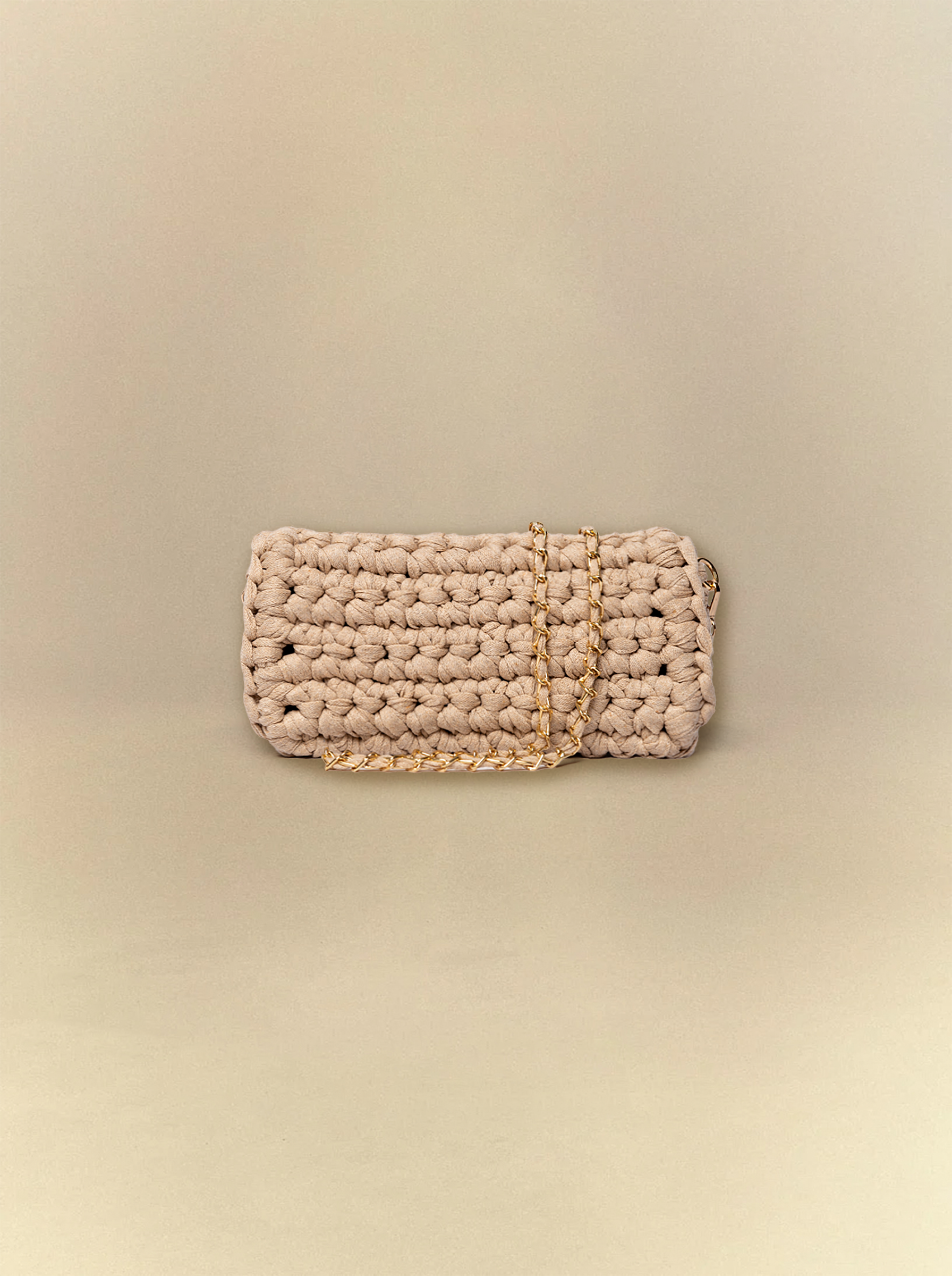 [unisex] Arabian Beige Crochet Clutch