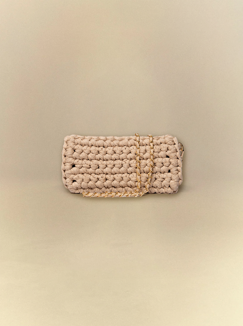 [unisex] Arabian Beige Crochet Clutch