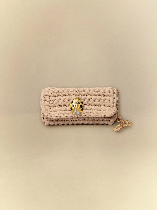 [unisex] Arabian Beige Crochet Clutch