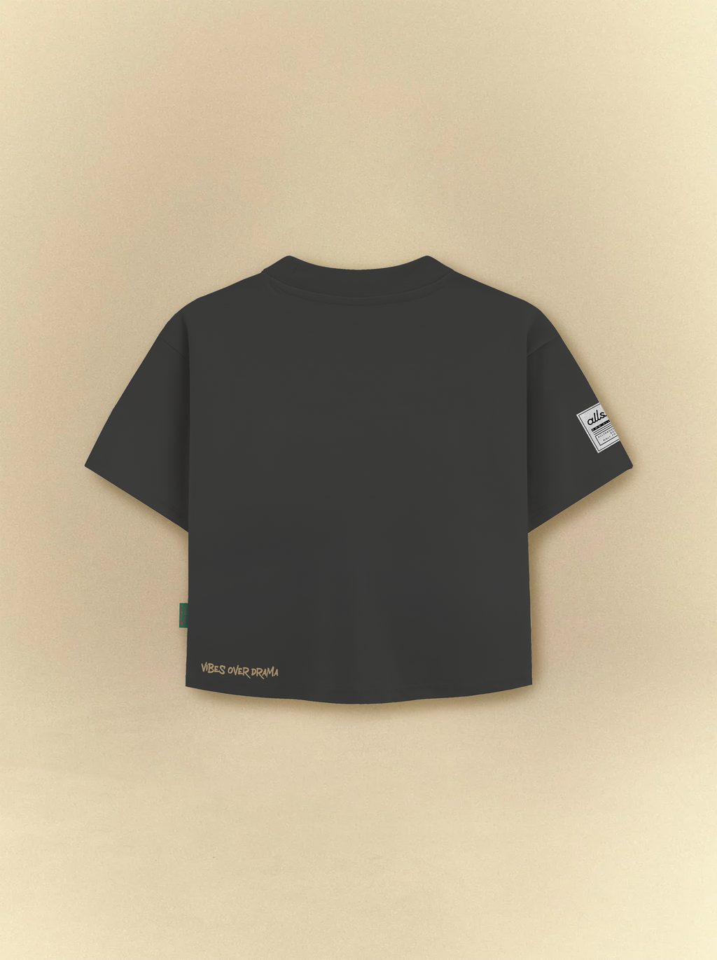 [unisex] Basic Cropped Black Tee