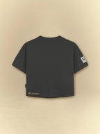 [unisex] Basic Cropped Black Tee