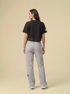[women] Basic Cropped Black Tee