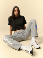 [women] Basic Cropped Black Tee