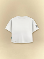 [unisex] Basic Cropped White Tee
