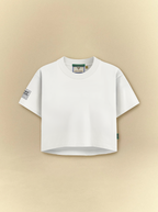 [unisex] Basic Cropped White Tee