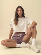 [women] Basic Cropped White Tee