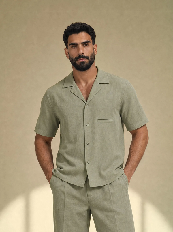 [men] Brushed Linen Shirt
