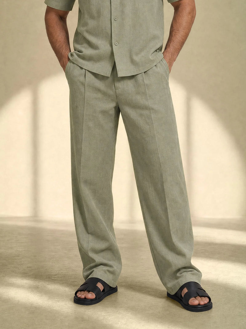 Brushed Linen Tailor Pants