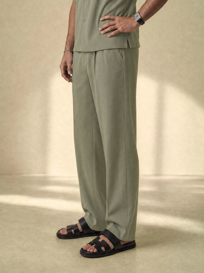 Brushed Linen Tailor Pants