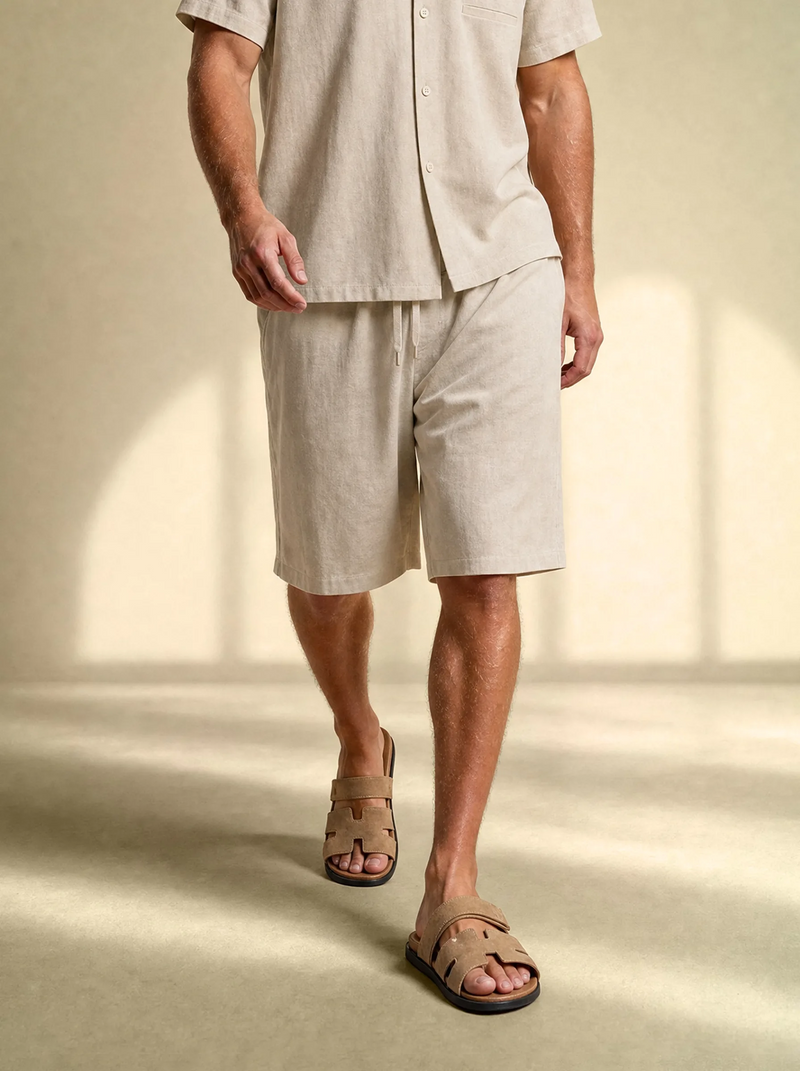 Brushed Linen Tailored Shorts