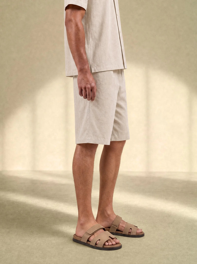 Brushed Linen Tailored Shorts