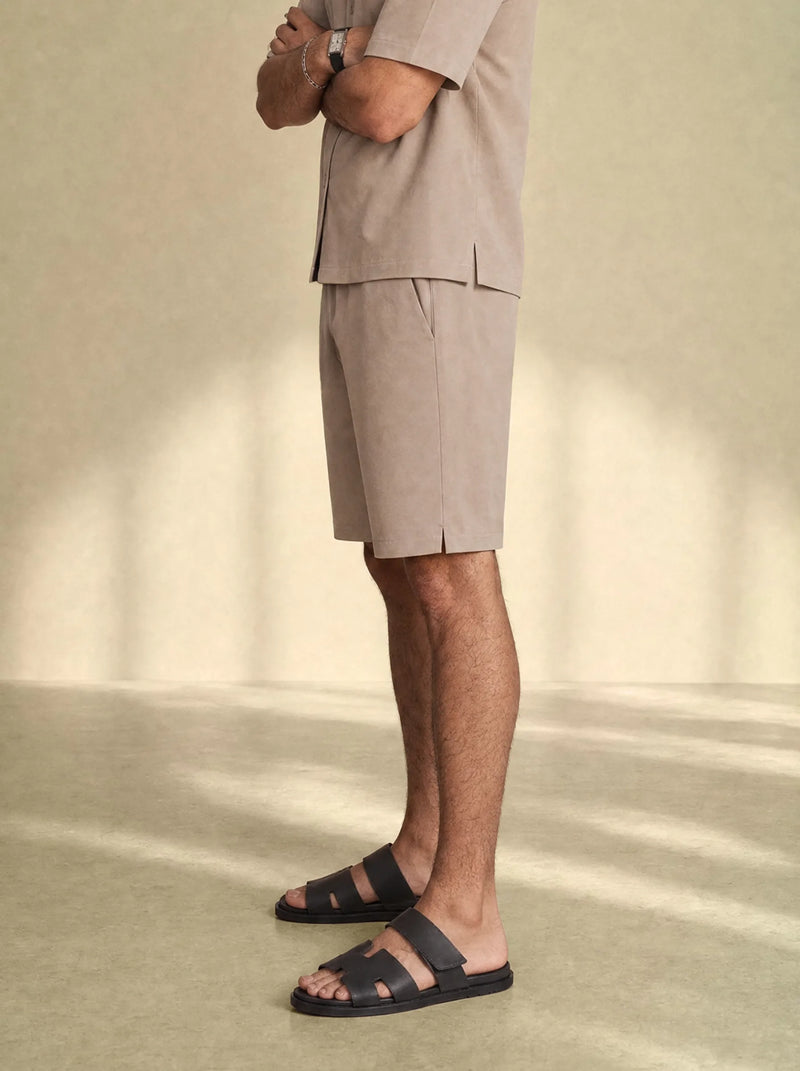Brushed Linen Tailored Shorts