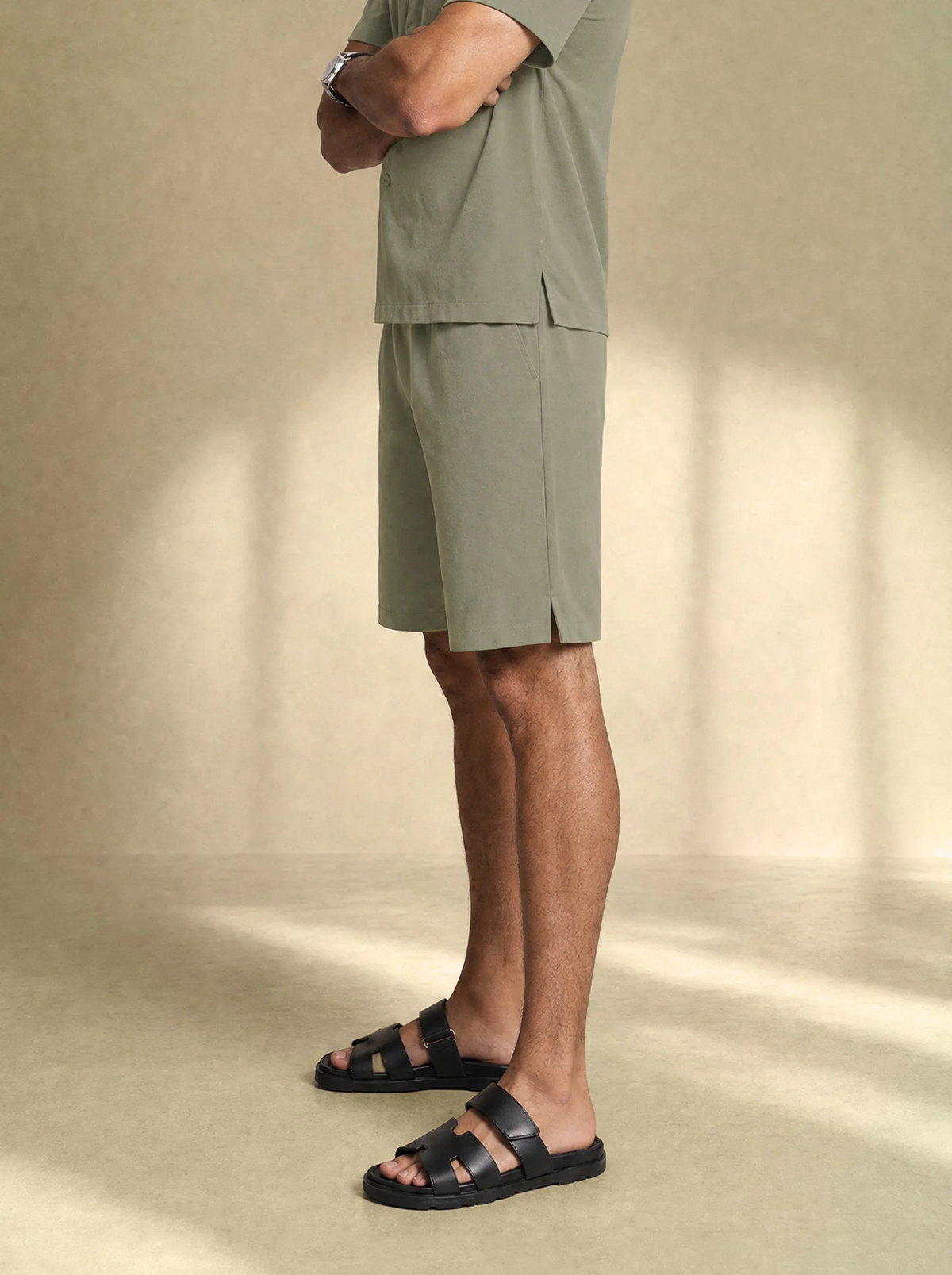 [men] Brushed Linen Tailored Shorts