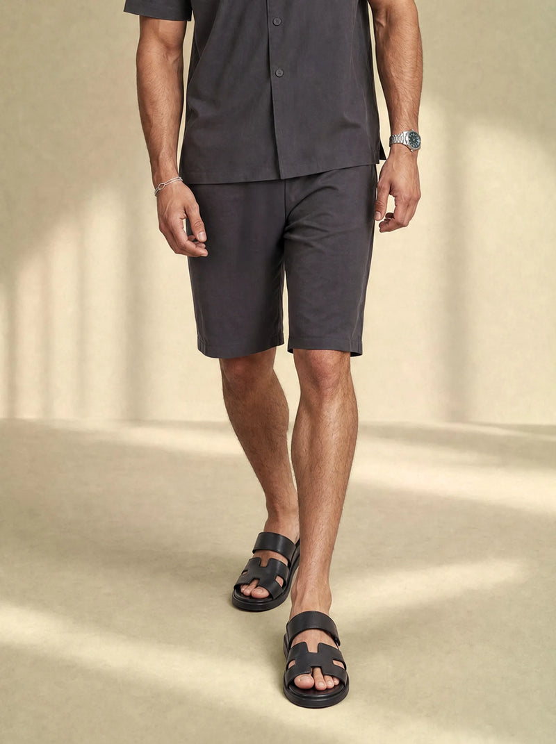 Brushed Linen Tailored Shorts