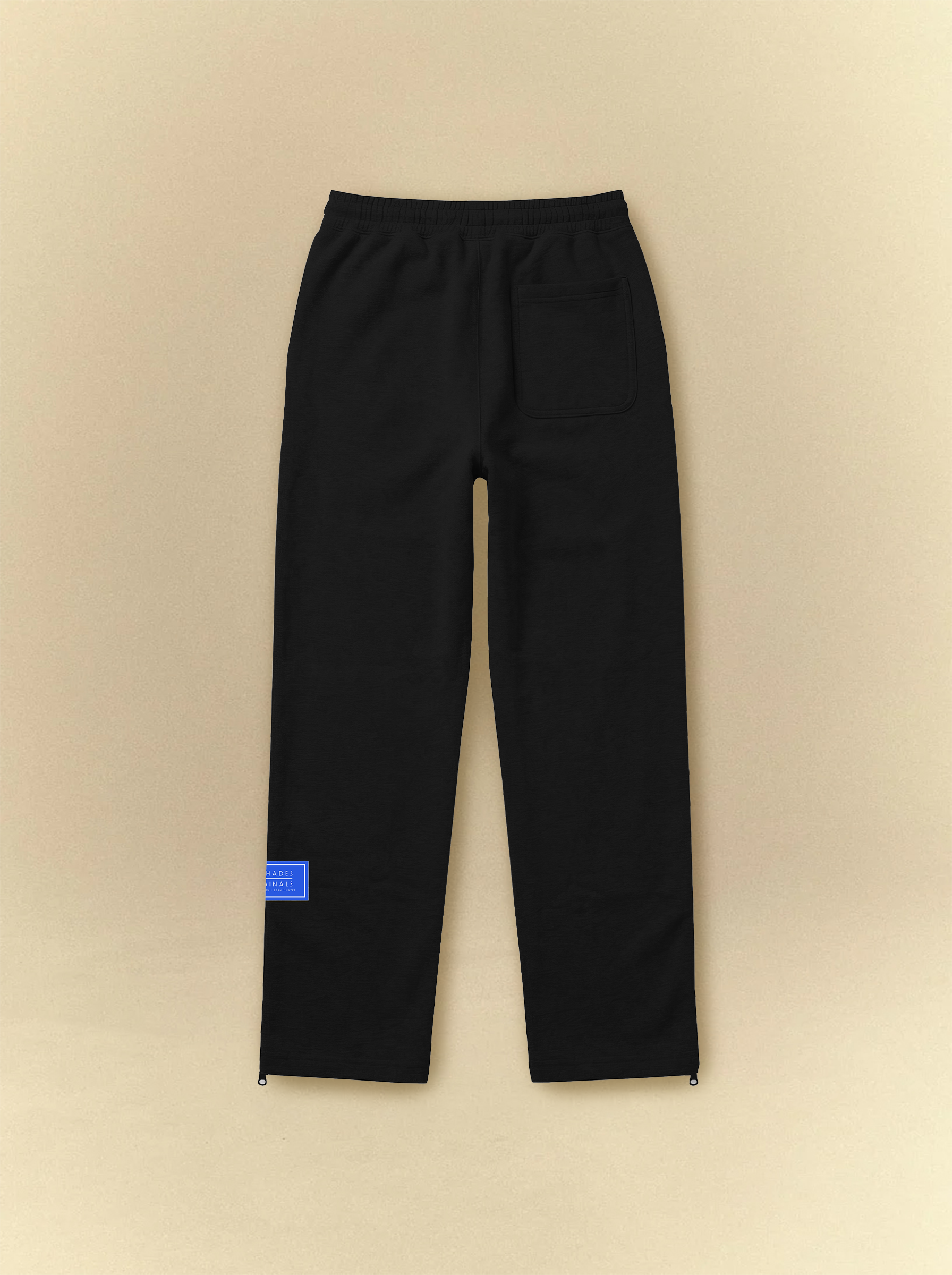 [unisex] Black Ankle Zip Straight Leg Sweatpants