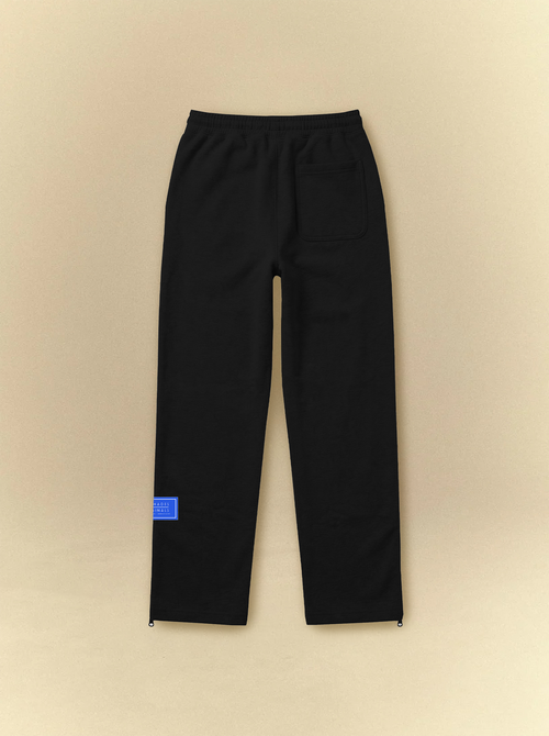 [unisex] Black Ankle Zip Straight Leg Sweatpants