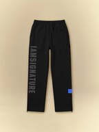 [unisex] Black Ankle Zip Straight Leg Sweatpants